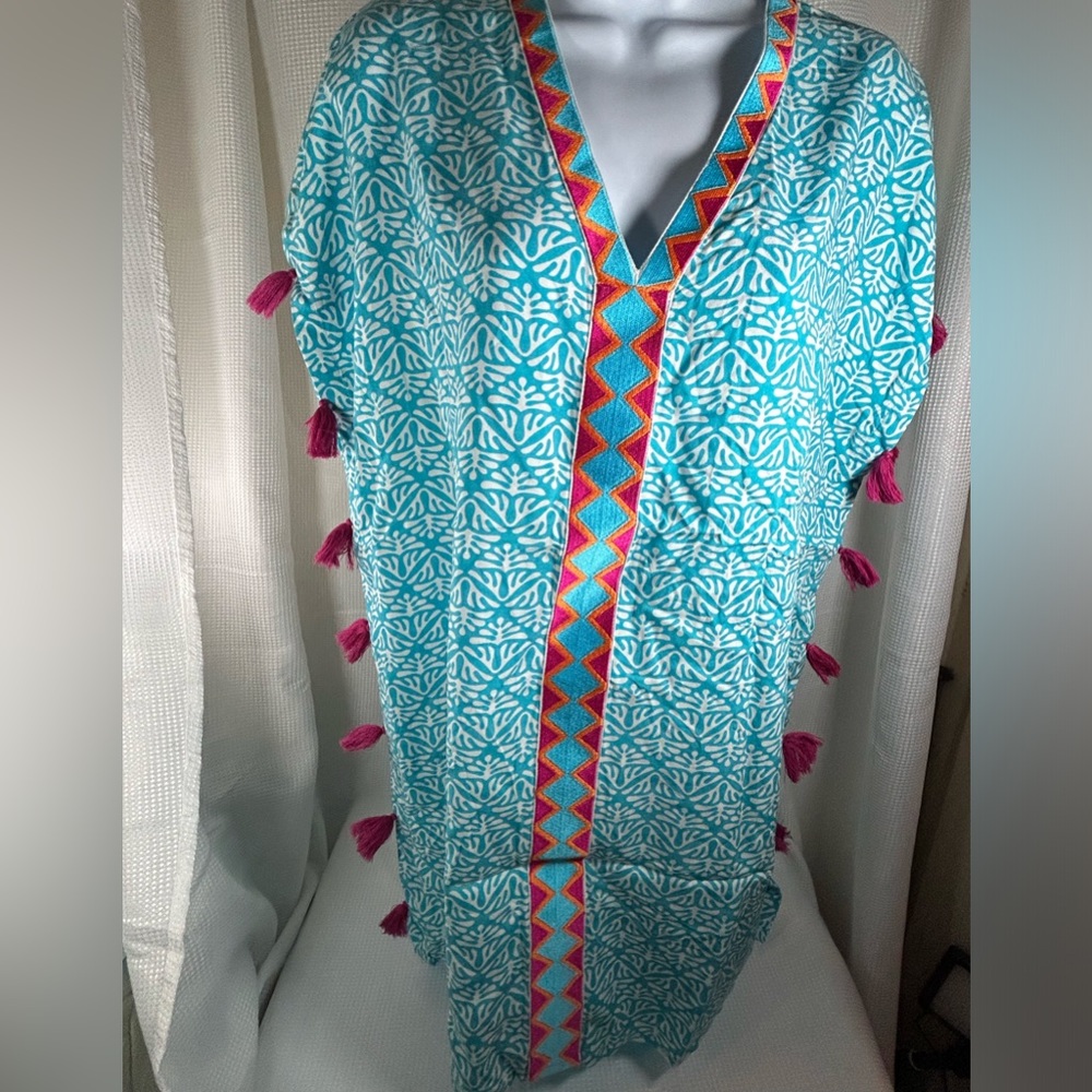 Escapada living swimsuit cover up turquoise/ tangerine/pink women’s